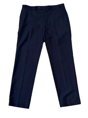 Lauren Ralph Lauren Dress Pants Men 38x32 Black Total Comfort 100% Wool Trousers